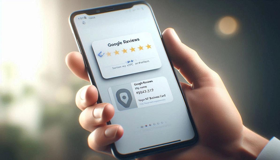 بطاقة أعمال رقمية لجمع تقييمات Google